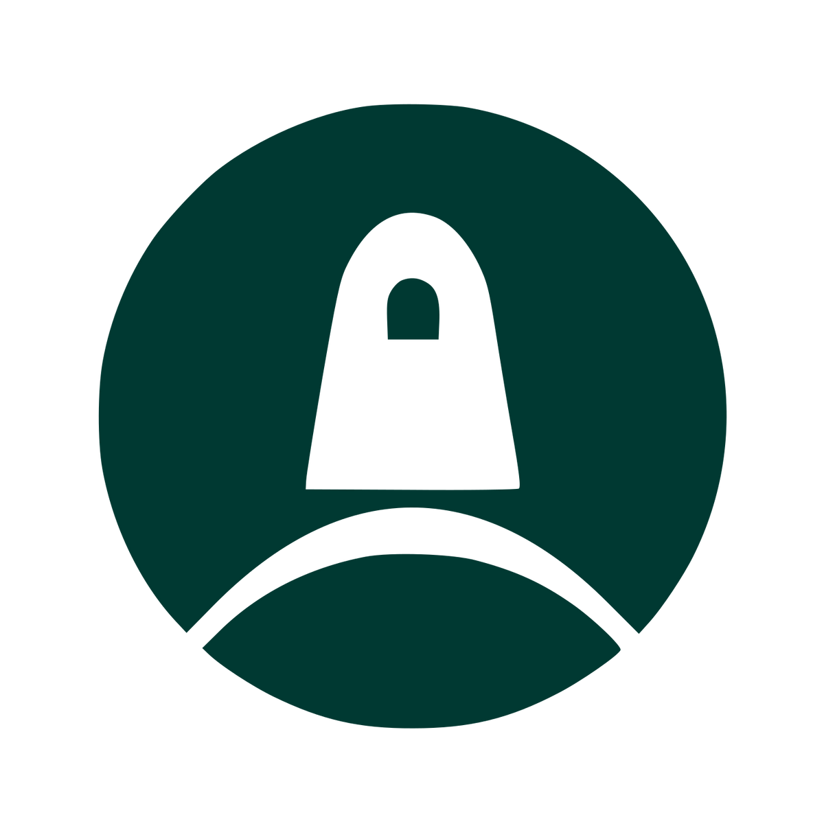 Space Capsule Negative Space Logo #003932