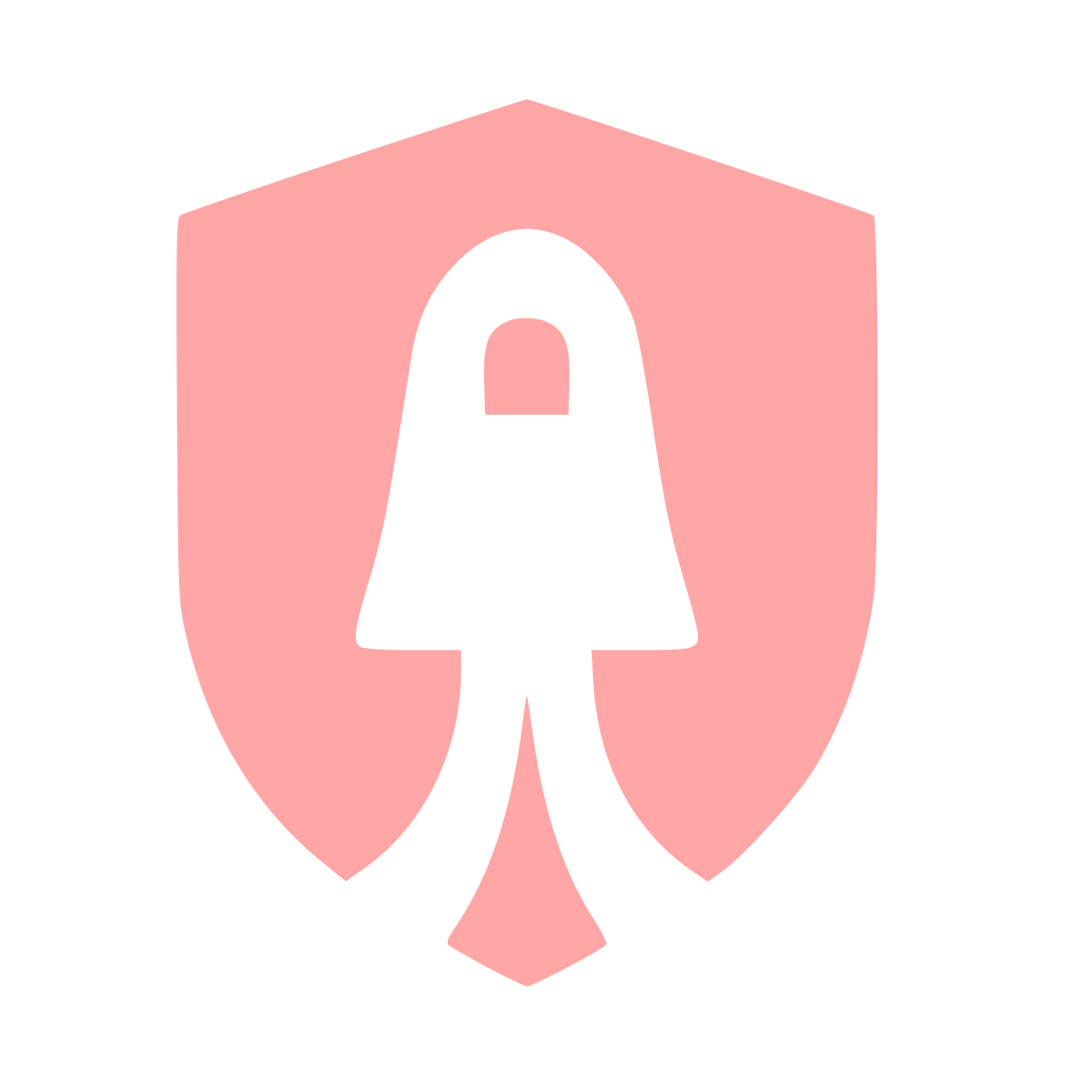 Rocket Shield Negative Space Logo #ffa6a6