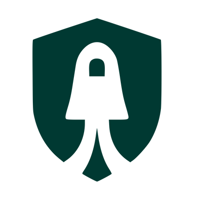 Rocket Shield Negative Space Logo #003932