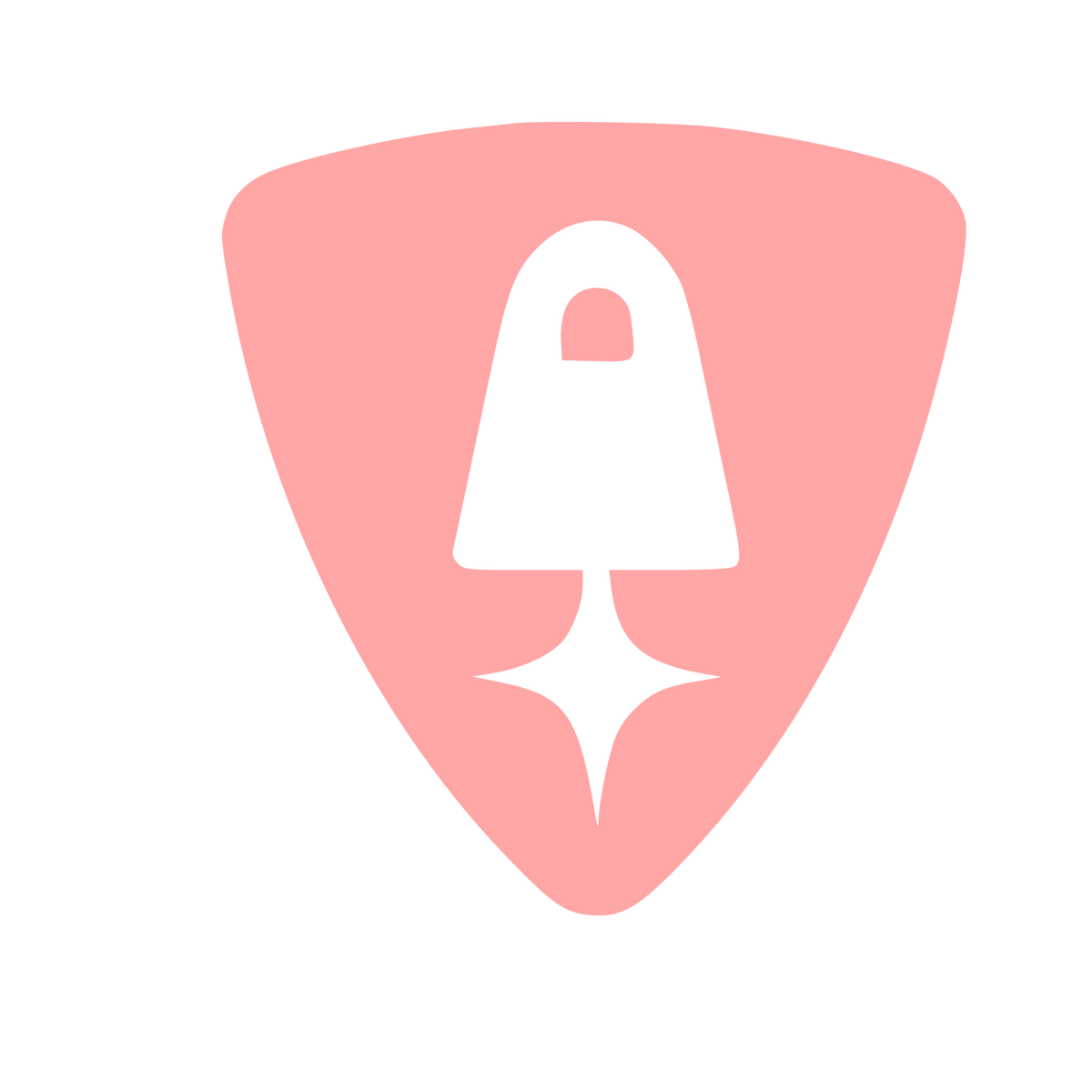 Rocket Shield Negative Space Logo #ffa6a6