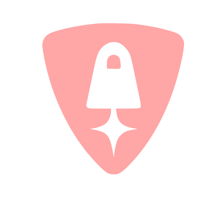 Rocket Shield Negative Space Logo #ffa6a6