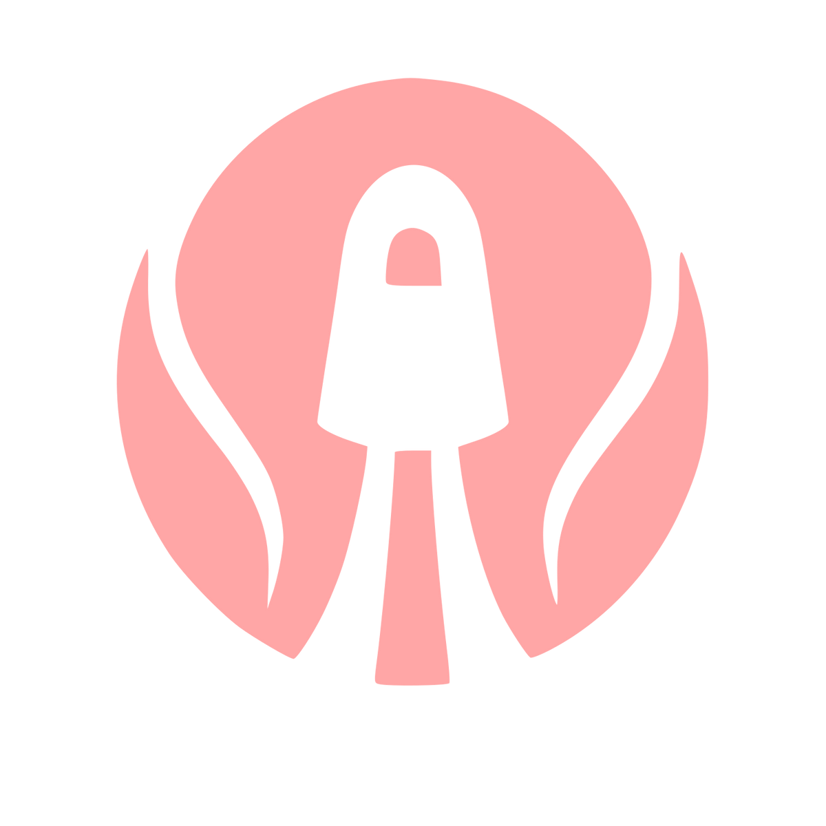 Rocket Launch Negative Space Logo #ffa6a6