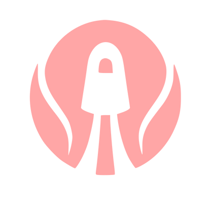 Rocket Launch Negative Space Logo #ffa6a6