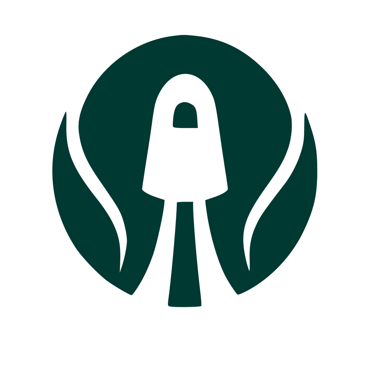 Rocket Launch Negative Space Logo #003932