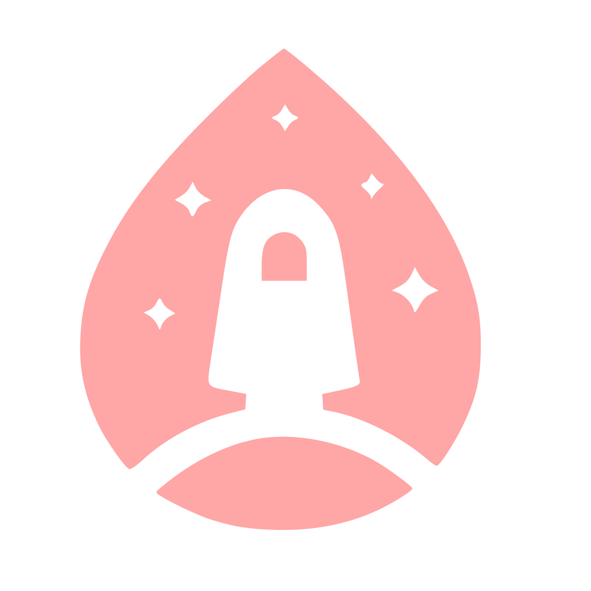 Rocket Launch Droplet Logo #ffa6a6