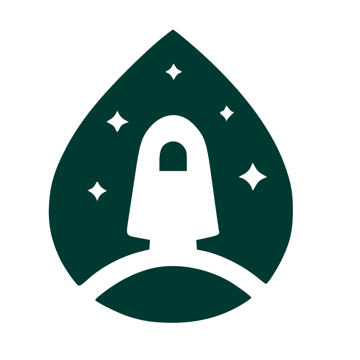 Rocket Launch Droplet Logo #003932