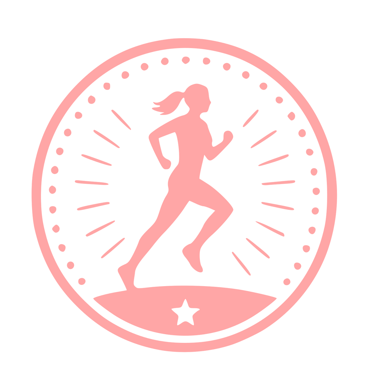 Female Runner Badge Logo #ffa6a6