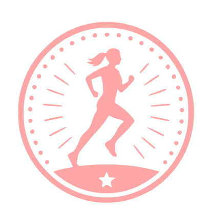 Female Runner Badge Logo #ffa6a6