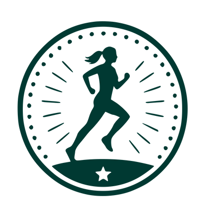 Female Runner Badge Logo #003932