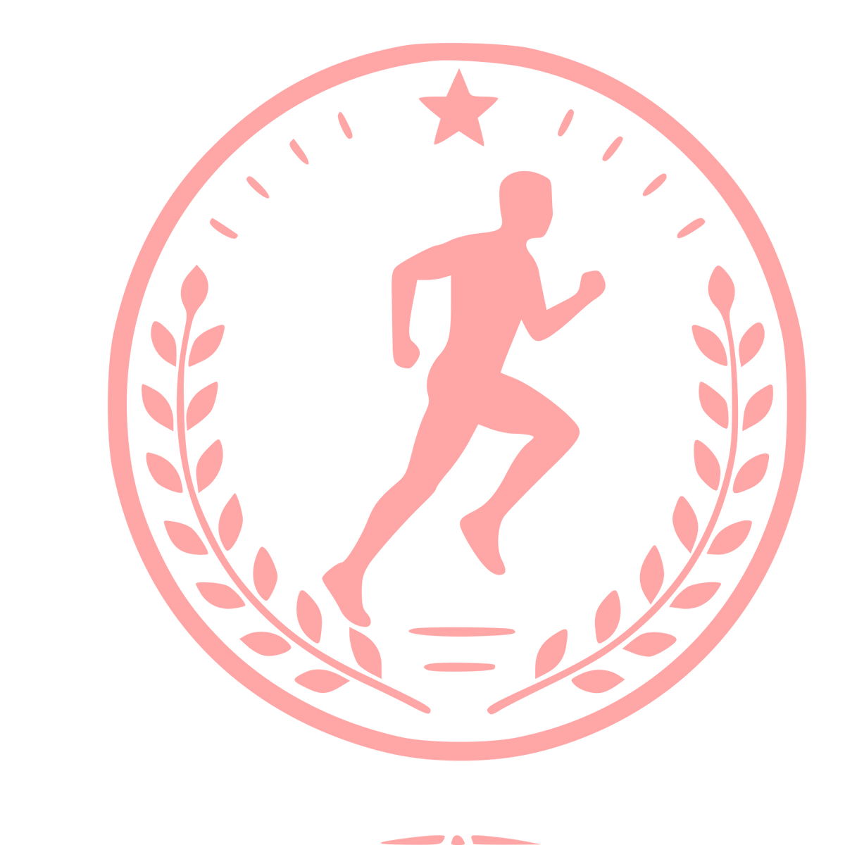 Runner Laurel Badge Logo #ffa6a6