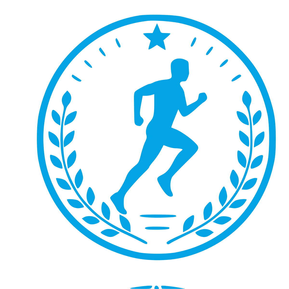 Runner Laurel Badge Logo #00a3e4
