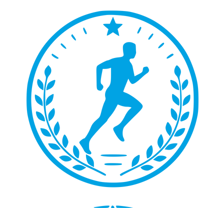 Runner Laurel Badge Logo #00a3e4
