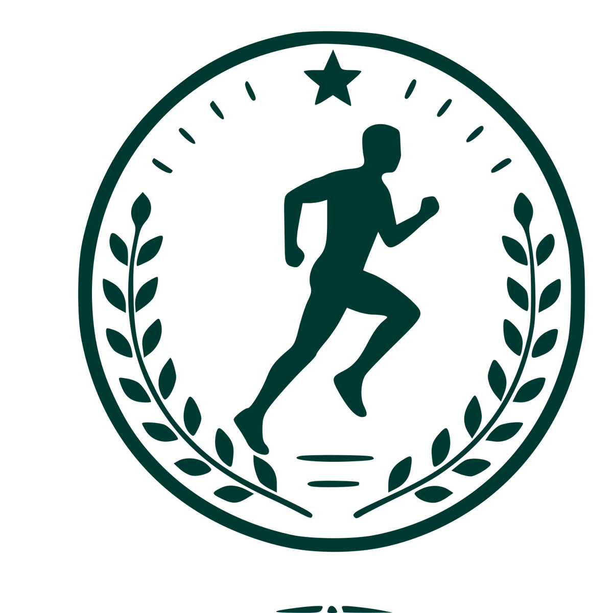 Runner Laurel Badge Logo #003932