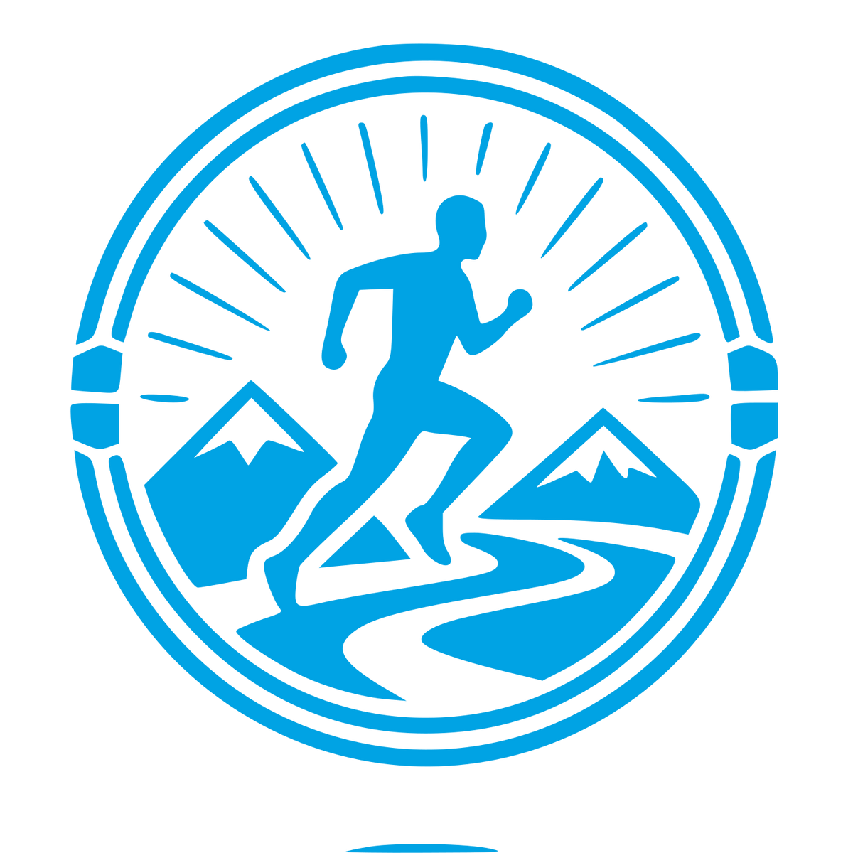 Runner Badge Stamp Logo #00a3e4