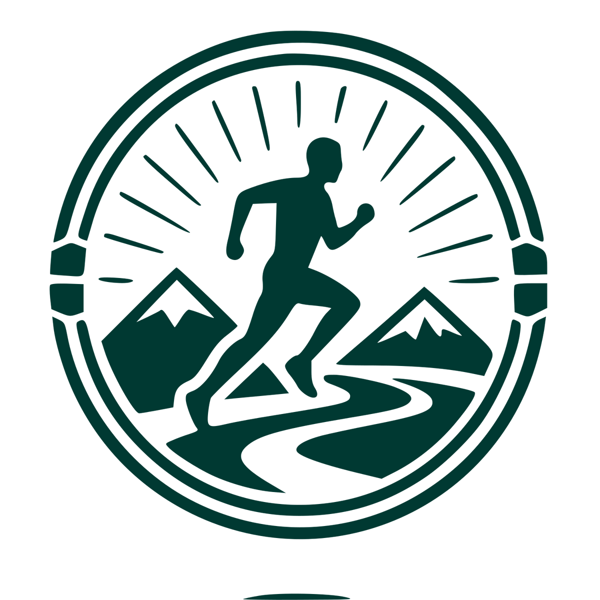 Runner Badge Stamp Logo #003932