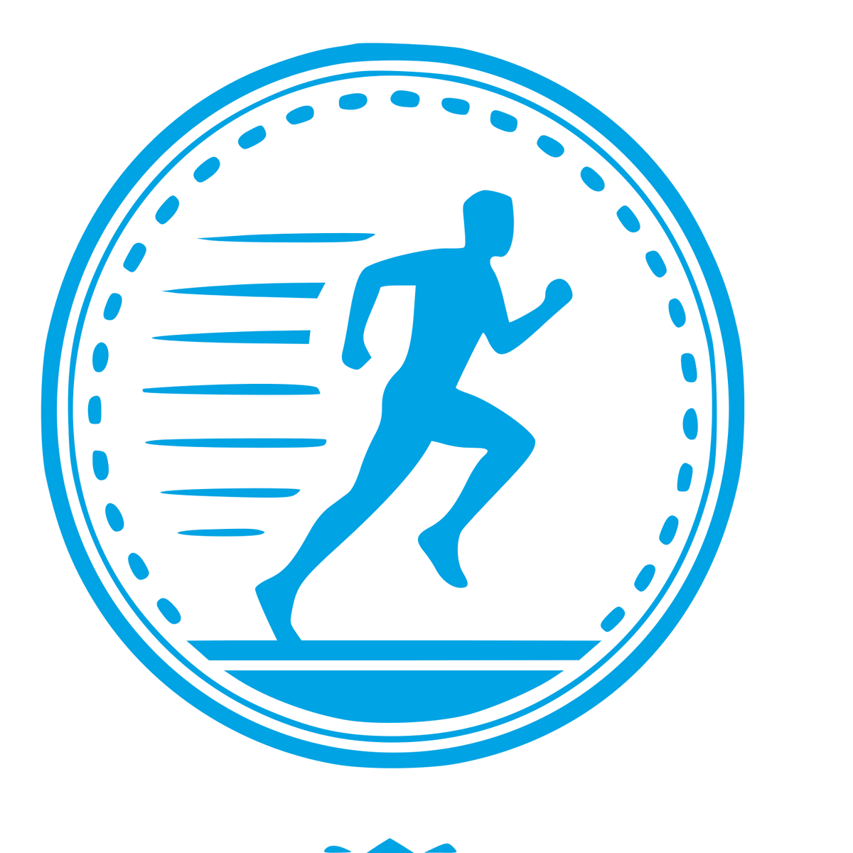 Runner Stamp Badge Logo #00a3e4