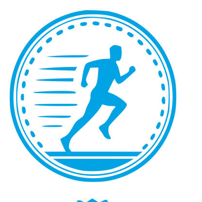 Runner Stamp Badge Logo #00a3e4