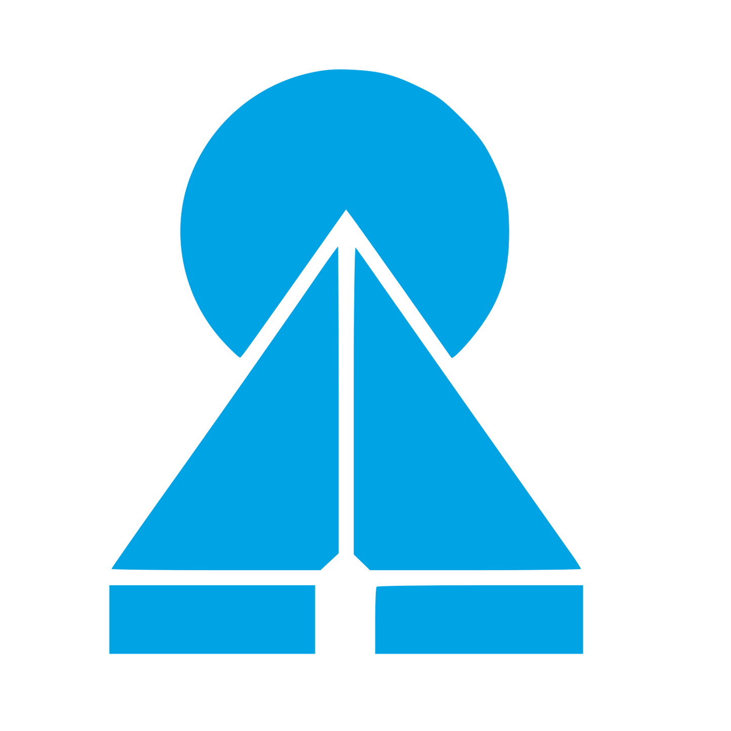 Bauhaus Praying Hands Logo #00a3e4