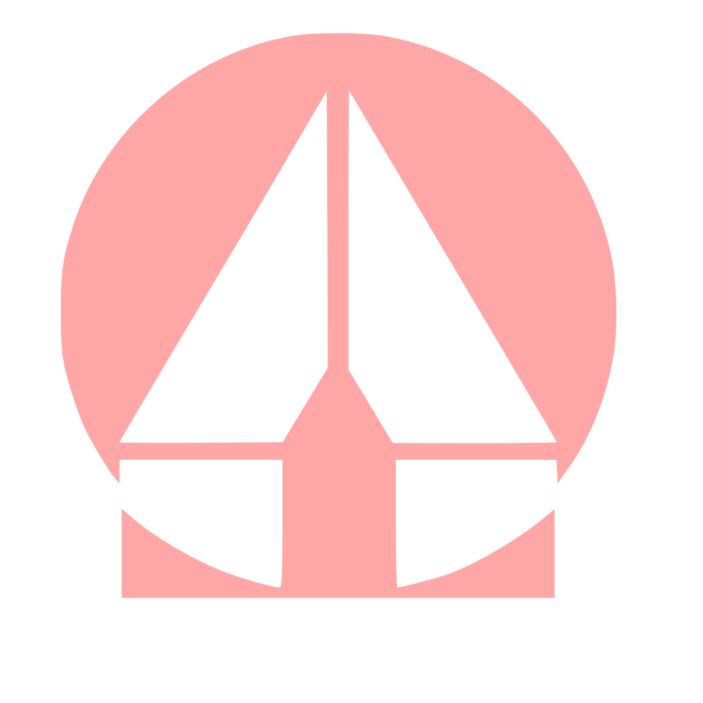 Bauhaus Sailboat Circle Logo #ffa6a6