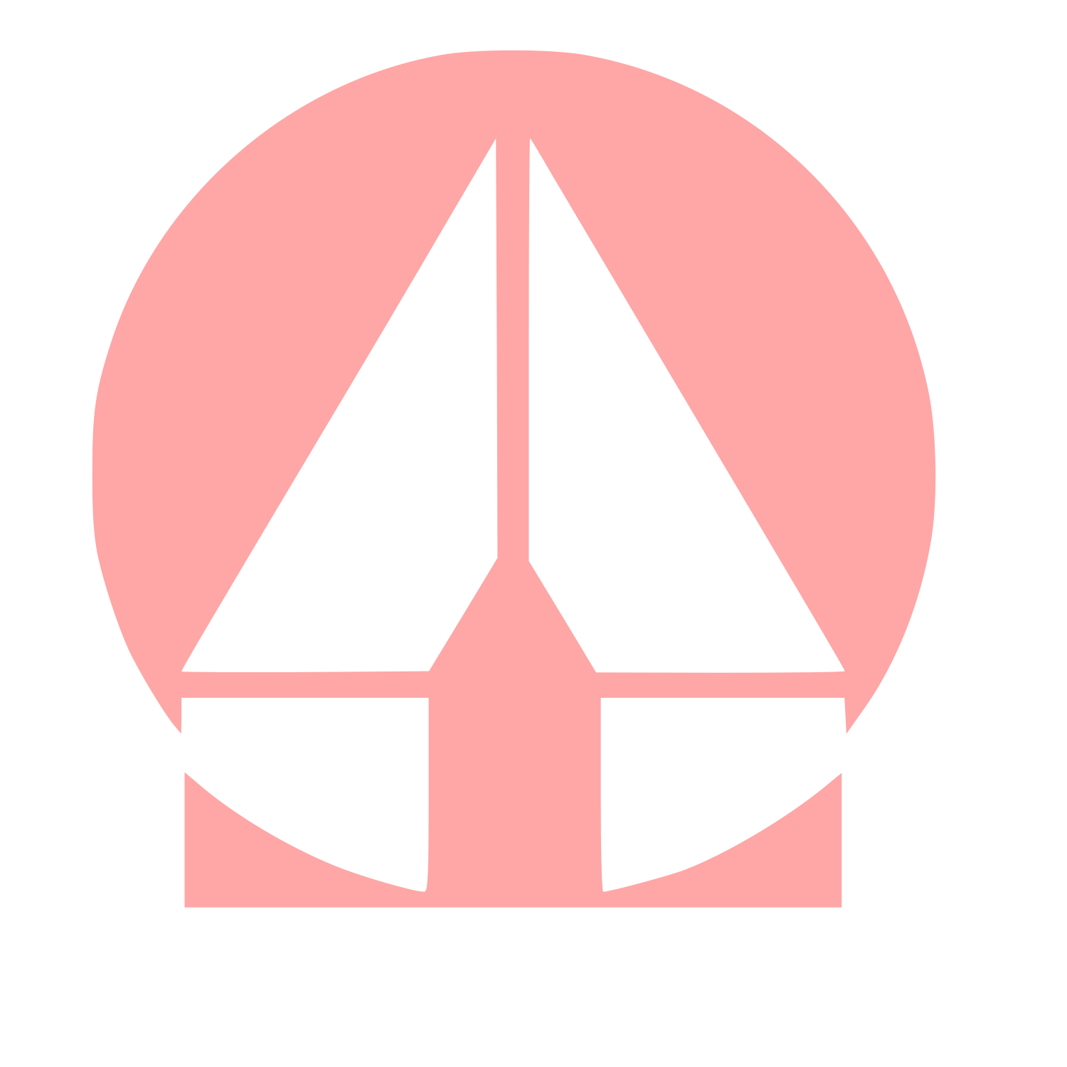 Bauhaus Sailboat Circle Logo #ffa6a6