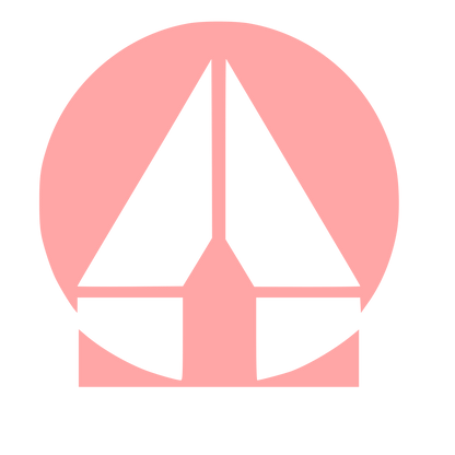 Bauhaus Sailboat Circle Logo #ffa6a6