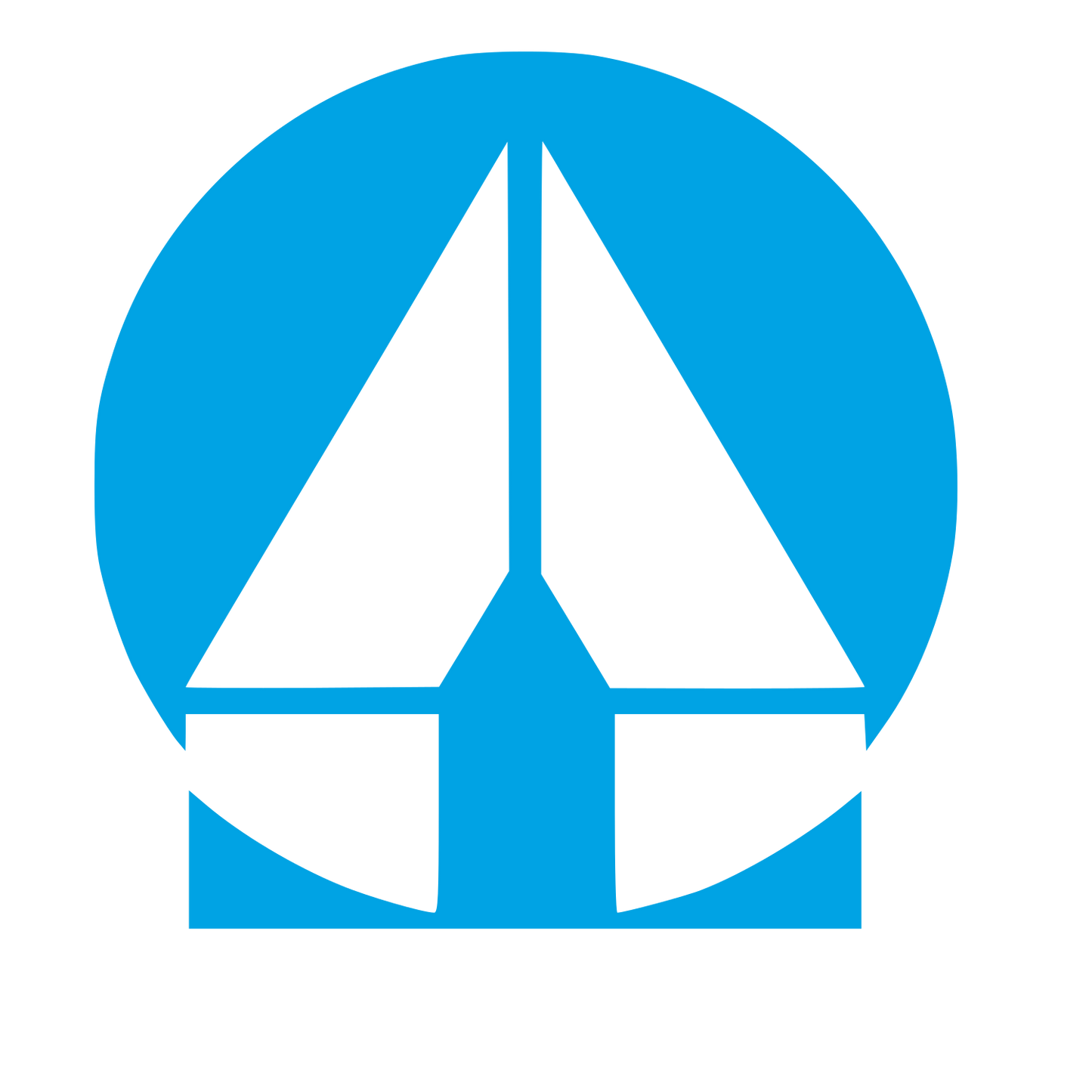 Bauhaus Sailboat Circle Logo #00a3e4