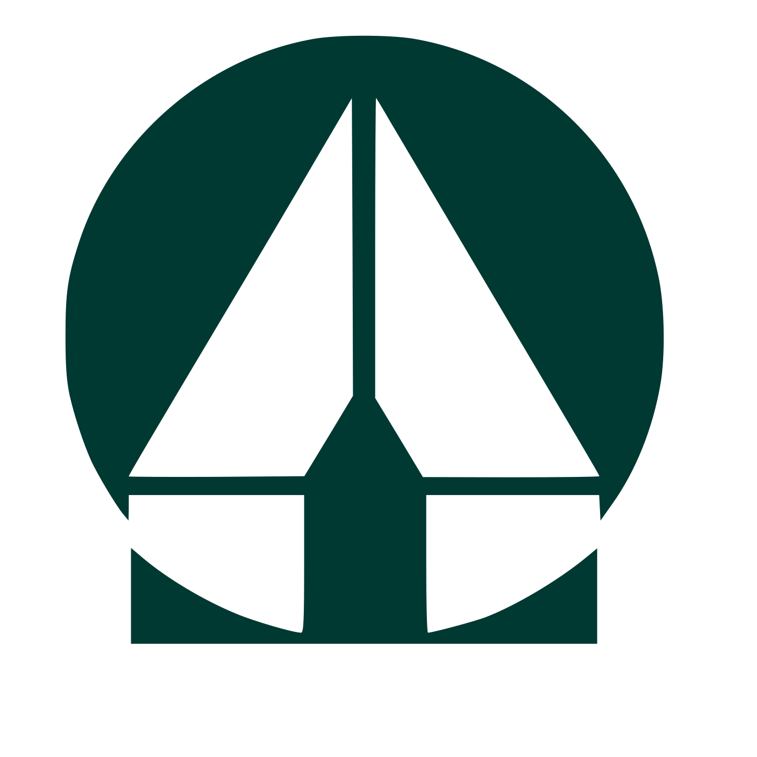 Bauhaus Sailboat Circle Logo #003932