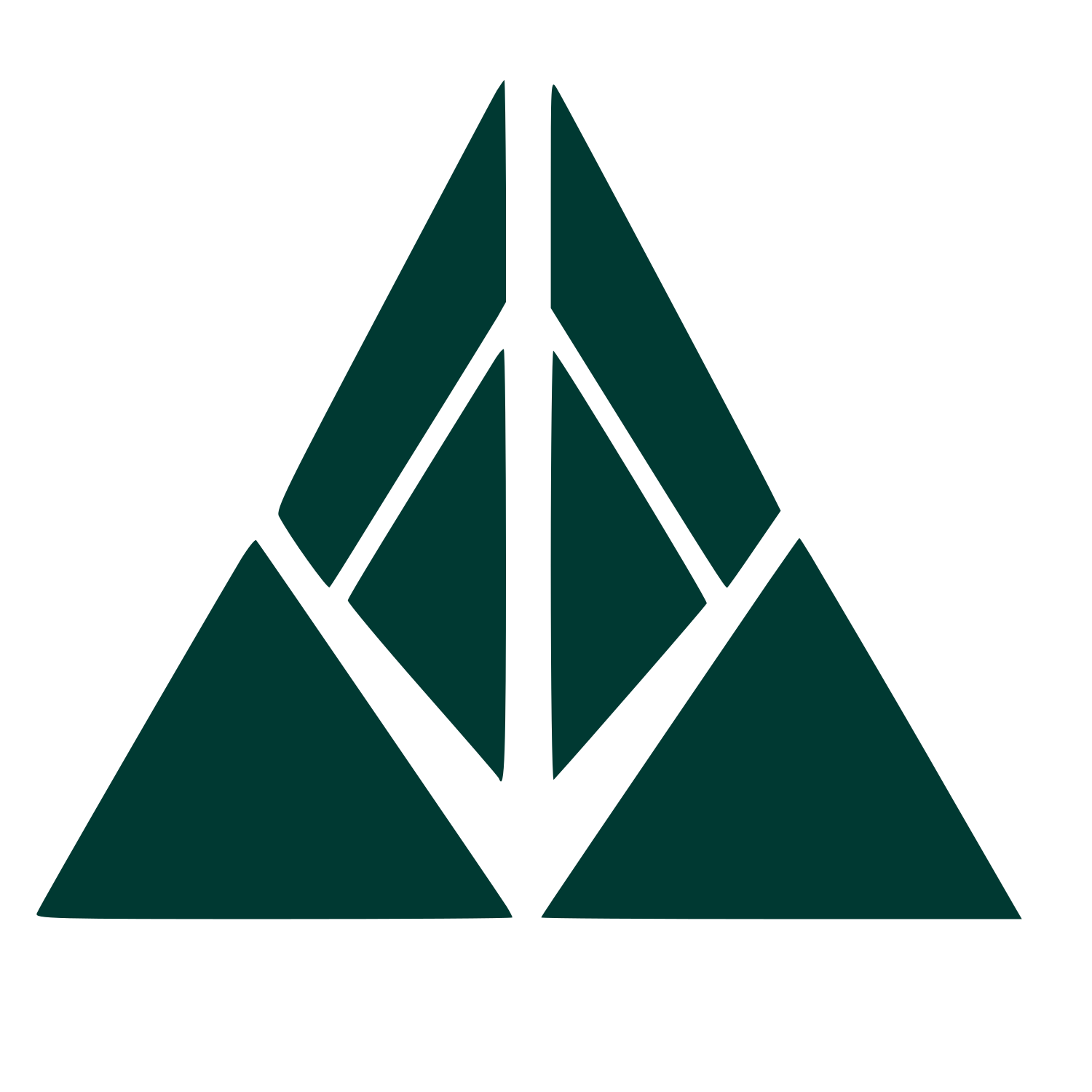 Geometric Triangle Mountain Logo #003932