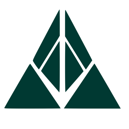 Geometric Triangle Mountain Logo #003932