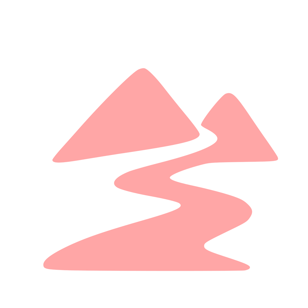 Mountains Winding Path Logo #ffa6a6