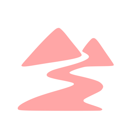 Mountains Winding Path Logo #ffa6a6