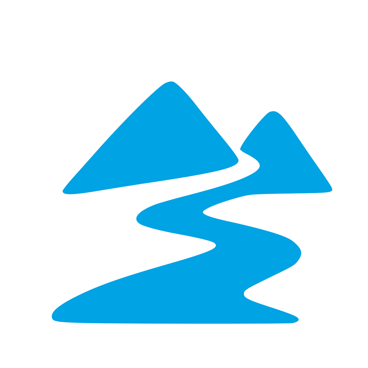 Mountains Winding Path Logo #00a3e4