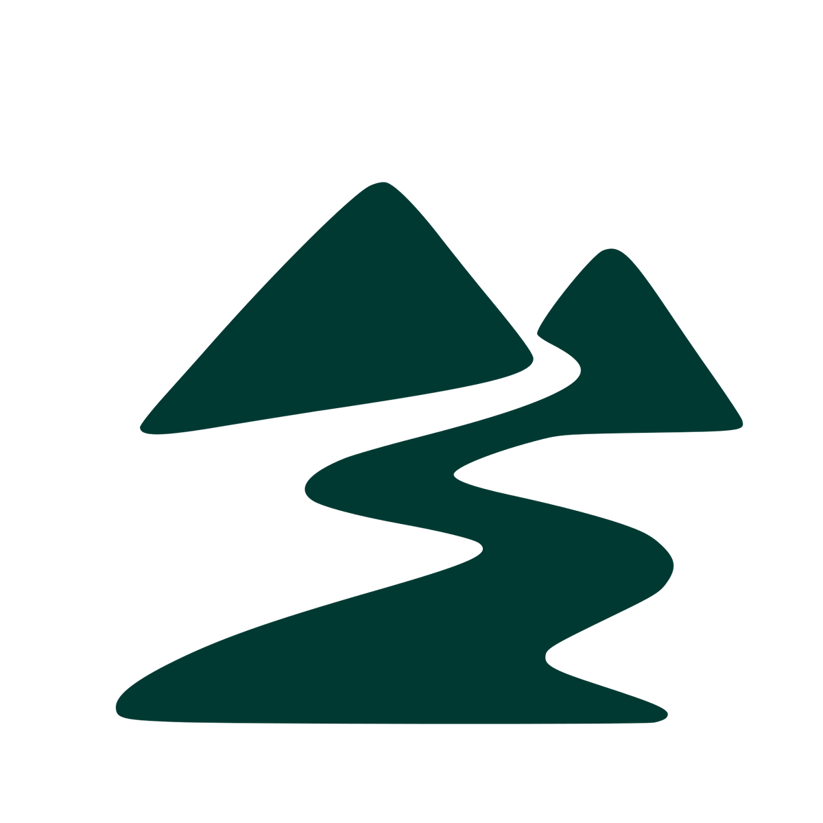 Mountains Winding Path Logo #003932
