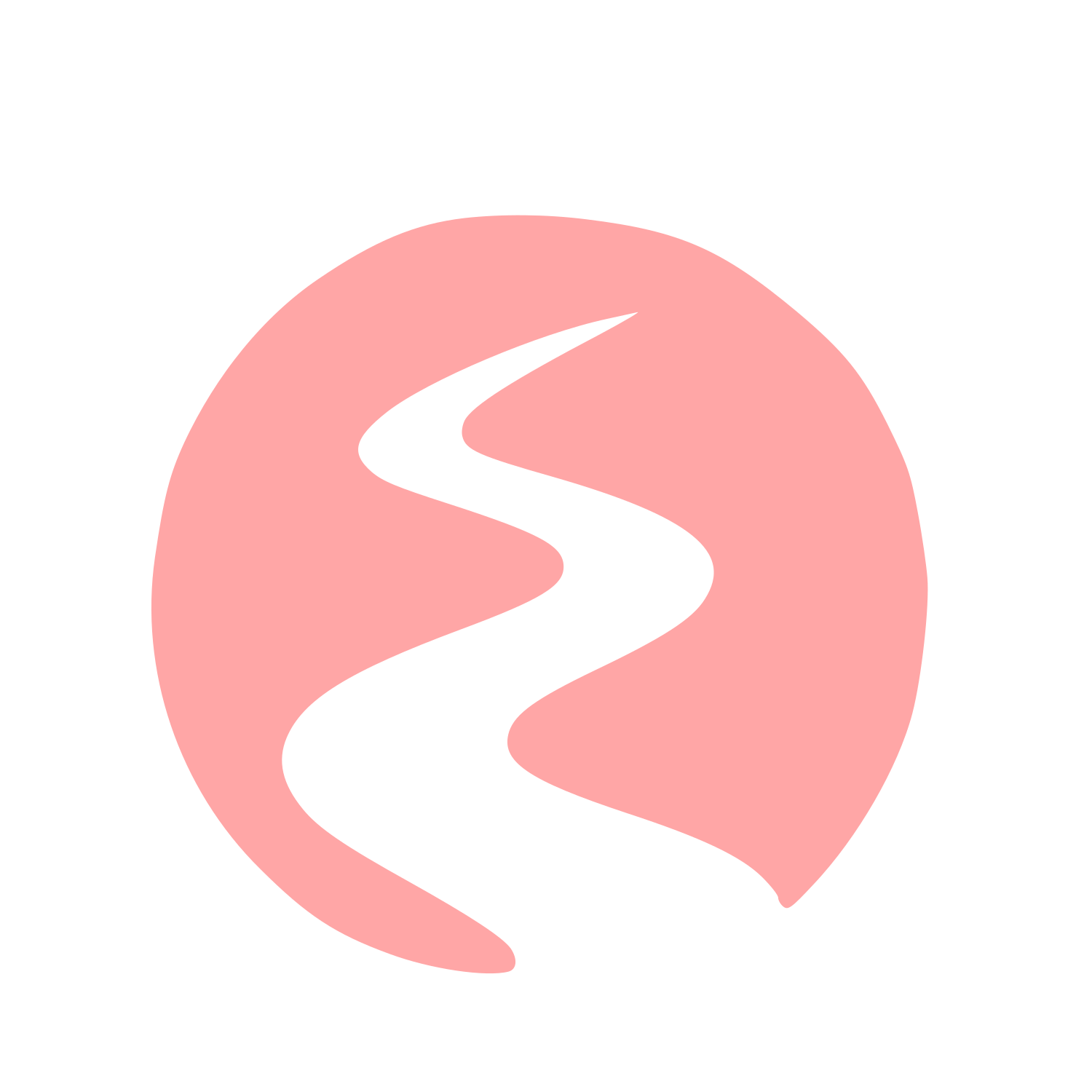 Winding River Circle Logo #ffa6a6