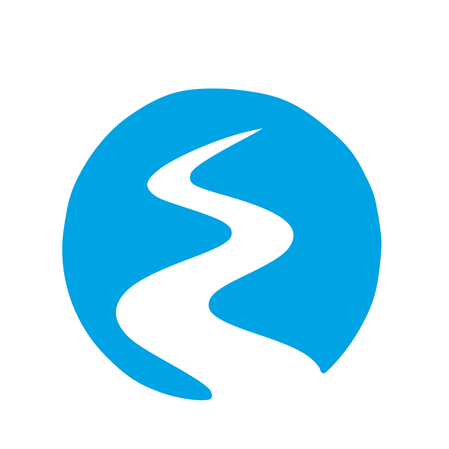 Winding River Circle Logo #00a3e4