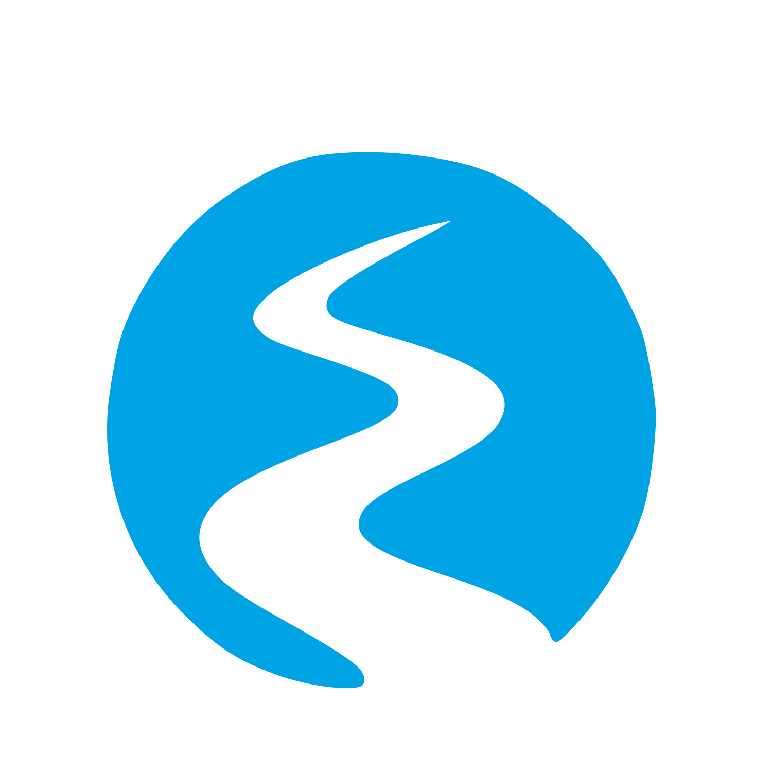 Winding River Circle Logo #00a3e4