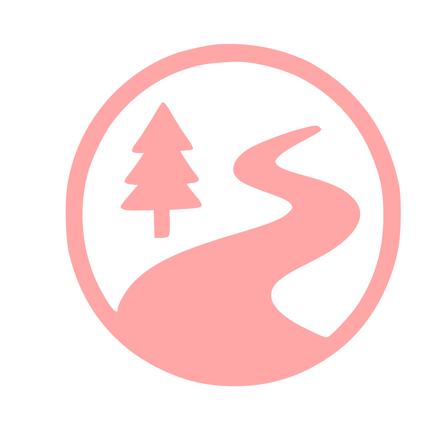Forest Road Circle Logo #ffa6a6