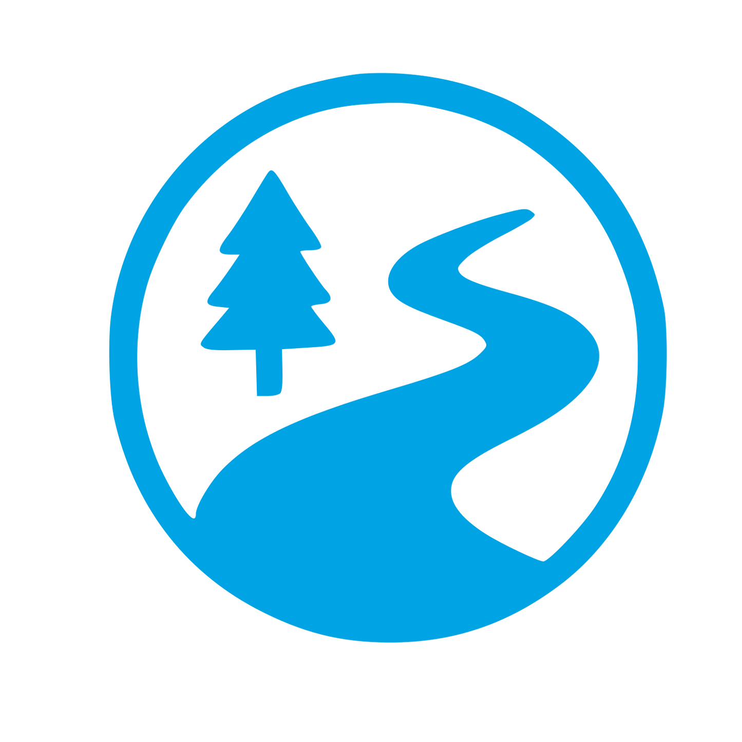Forest Road Circle Logo #00a3e4