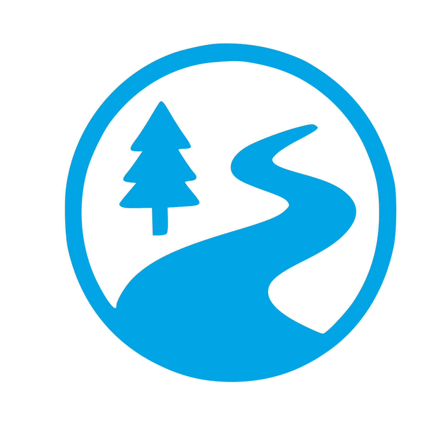 Forest Road Circle Logo #00a3e4