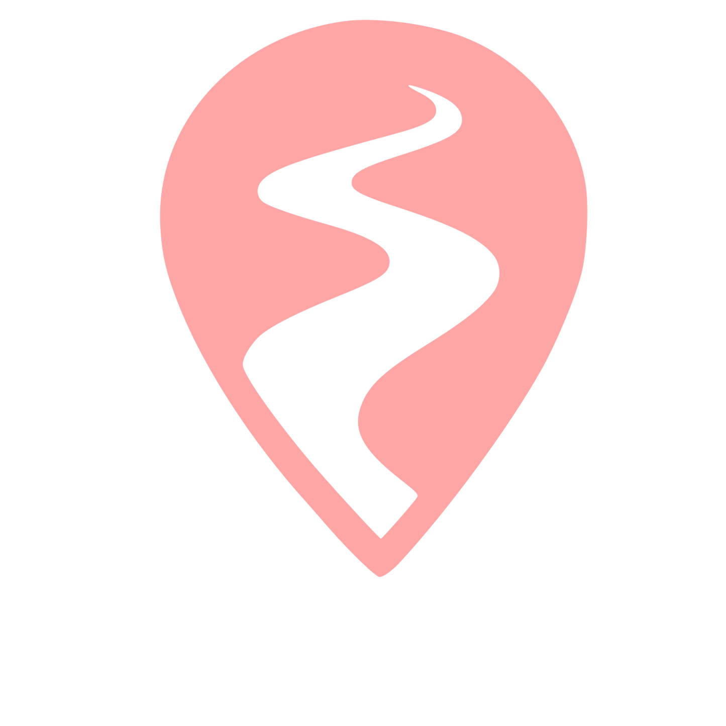 Winding River Map Pin Logo #ffa6a6