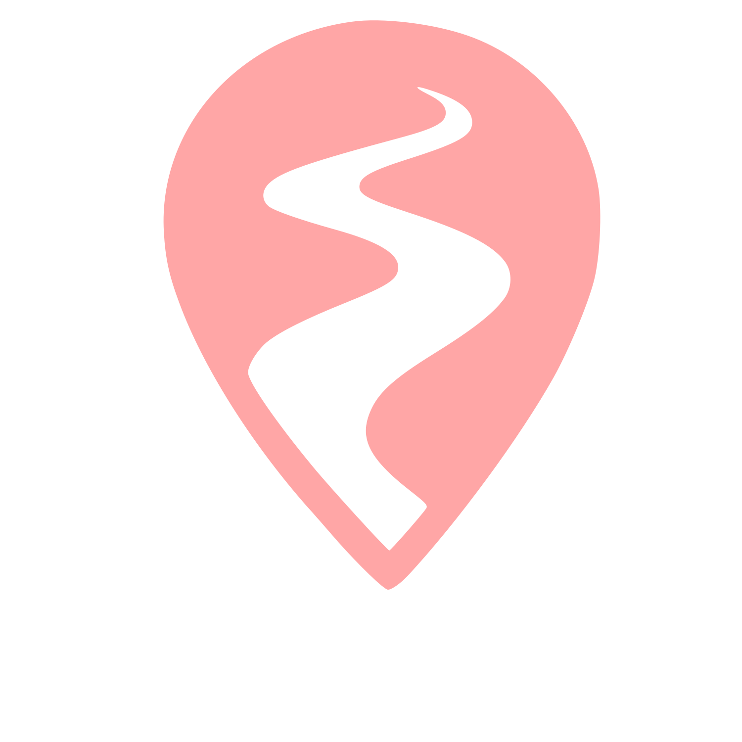 Winding River Map Pin Logo #ffa6a6