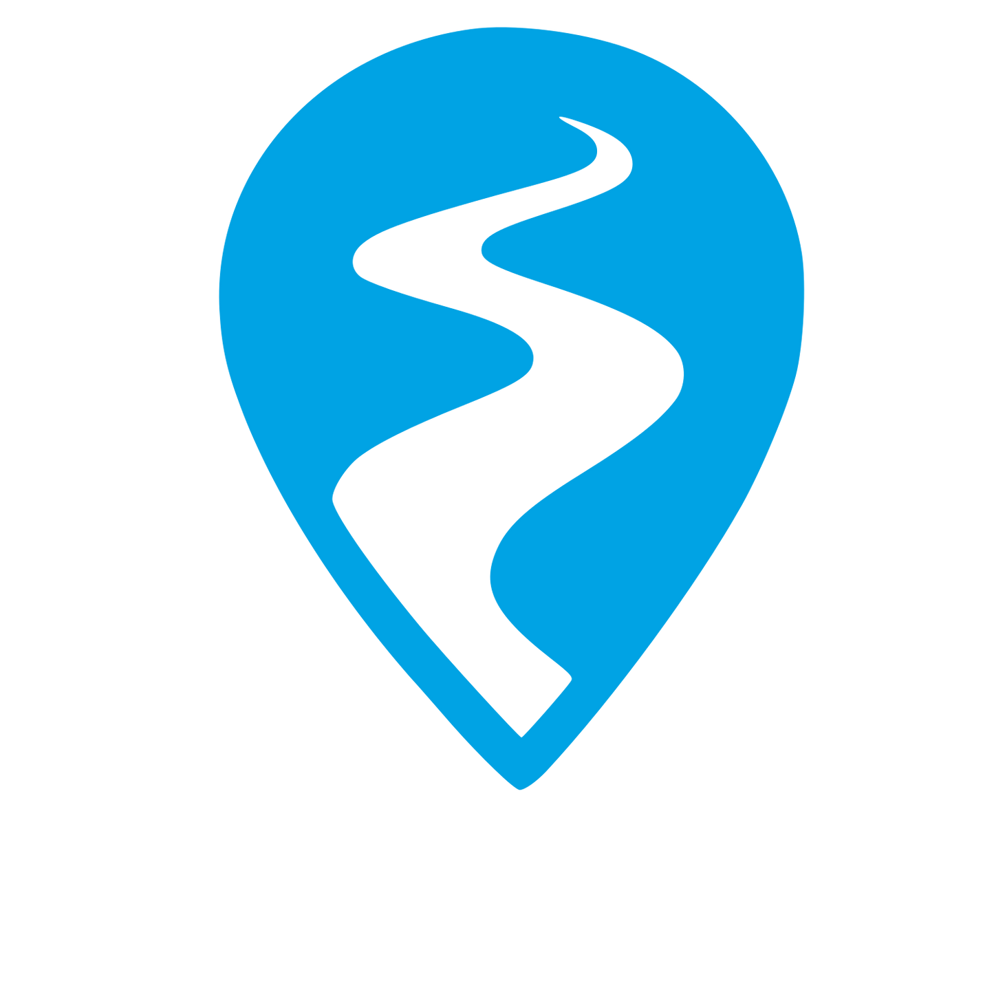 Winding River Map Pin Logo #00a3e4