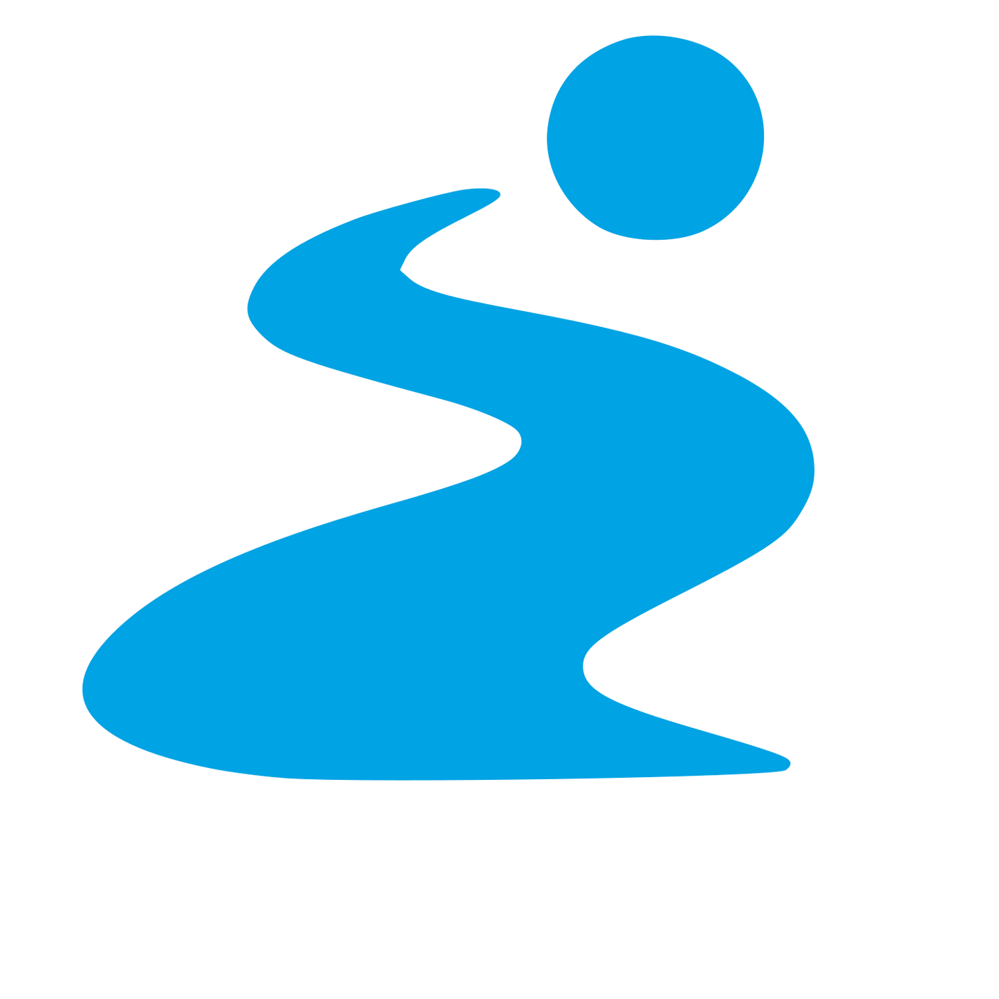 Winding Path Figure Logo #00a3e4
