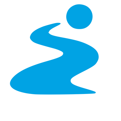 Winding Path Figure Logo #00a3e4