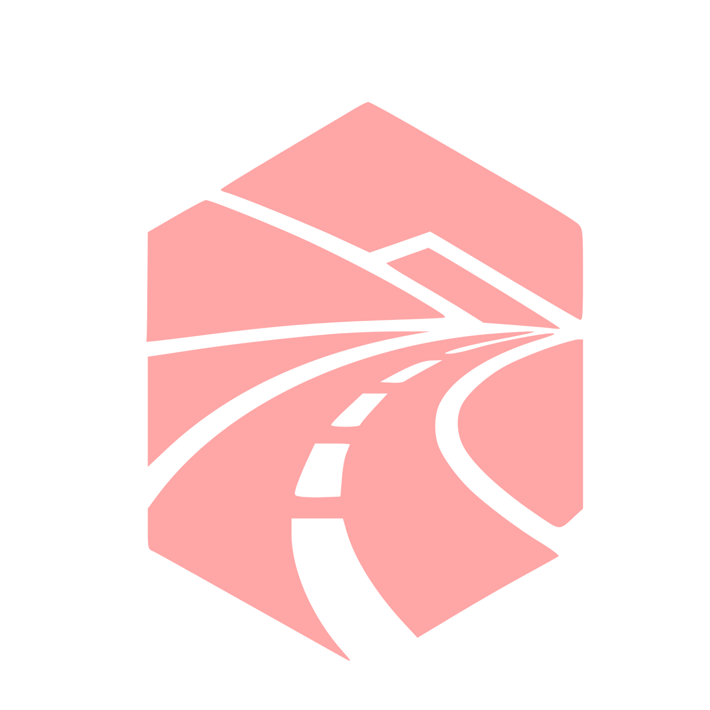 Hexagon Road Perspective Logo #ffa6a6