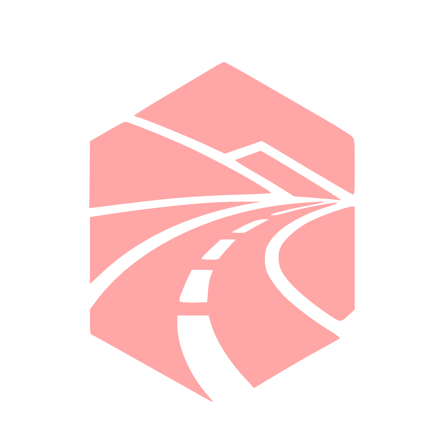 Hexagon Road Perspective Logo #ffa6a6