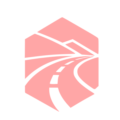 Hexagon Road Perspective Logo #ffa6a6