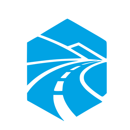 Hexagon Road Perspective Logo #00a3e4