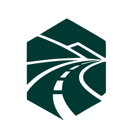 Hexagon Road Perspective Logo #003932