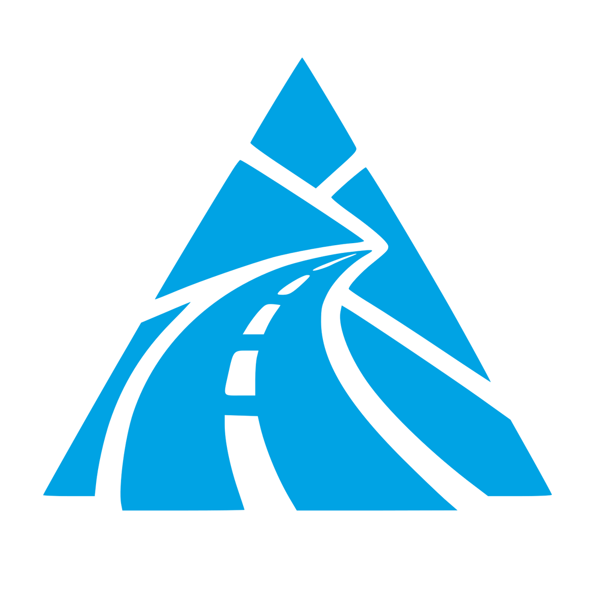 Mountain Road Triangle Logo #00a3e4